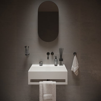 Solidbliss 24" Wall Mounted Washbasin with Towel Bar