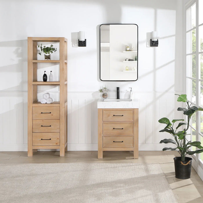 Vinnova León 22" Storage Cabinet for Bathroom in Fir Wood for Kitchen and Living Room