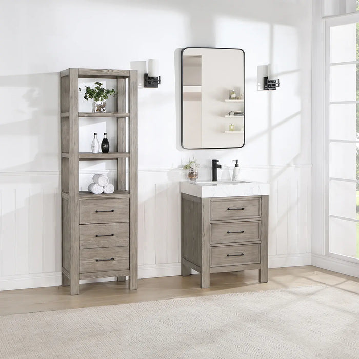 Vinnova León 22" Storage Cabinet for Bathroom in Fir Wood for Kitchen and Living Room