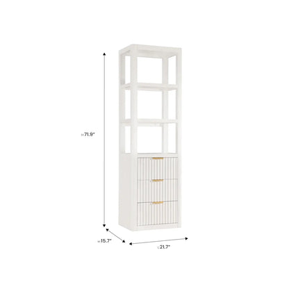 Vinnova Cádiz 22" Storage Cabinet in Fir Wood with 3 Drawers 3 Shelves for Bathroom and Living Room