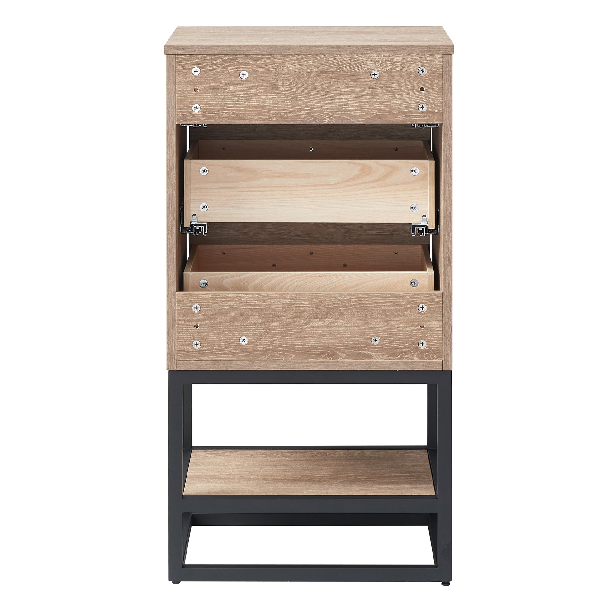 
  
  Alistair 19.7" Storage Cabinet in North American Oak Finish with 3 Drawers 1 Shelf for Bathroom and Living Room
  
