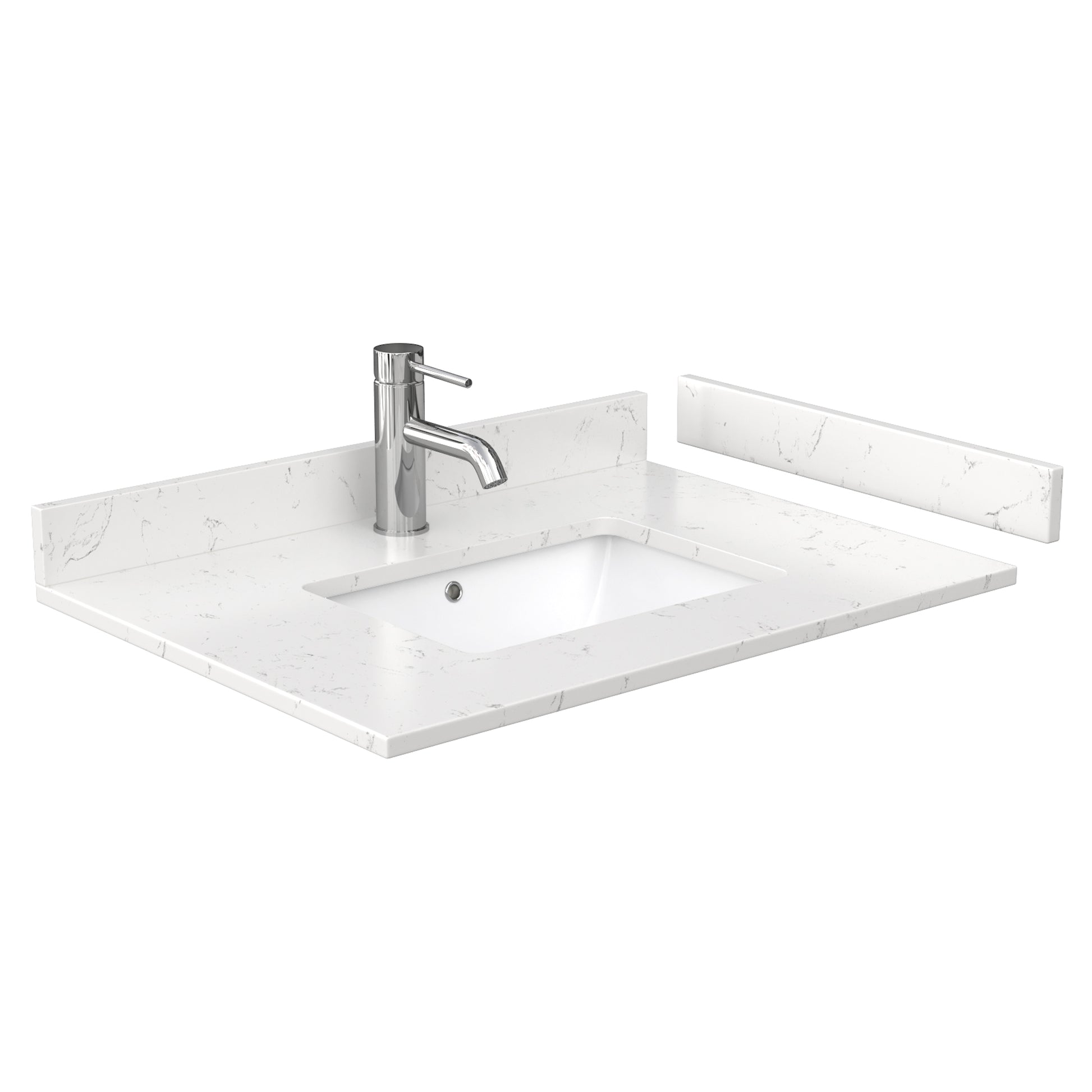
  
  Icon Single Sink Vanity with Carrara Cultured Marble, Undermount Square Sink, Optional Trim and Mirror
  
