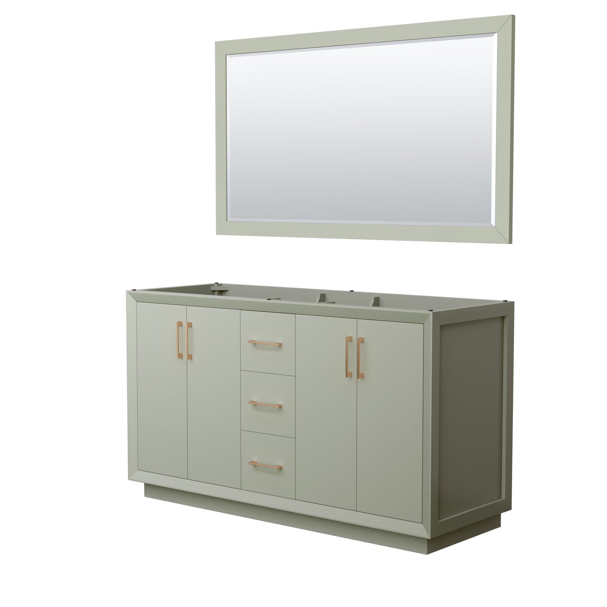 
  
  Strada Double Sink Vanity, Base-Only, Optional Trim and Mirror
  
