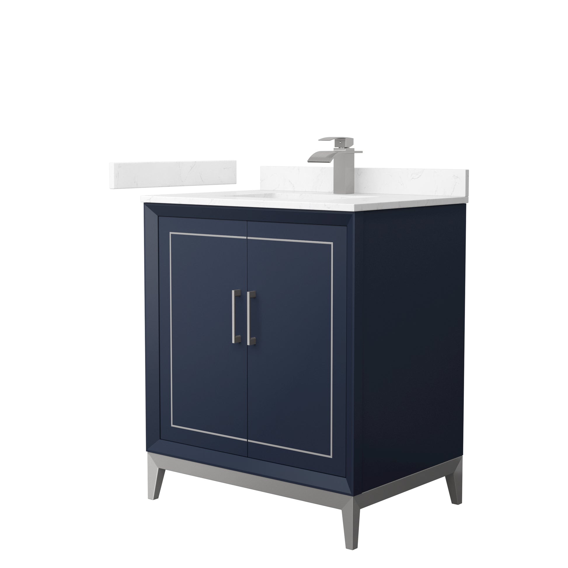 
  
  Marlena Single Sink Vanity with Cultured Marble, Undermount Square Sink, Optional Trim
  
