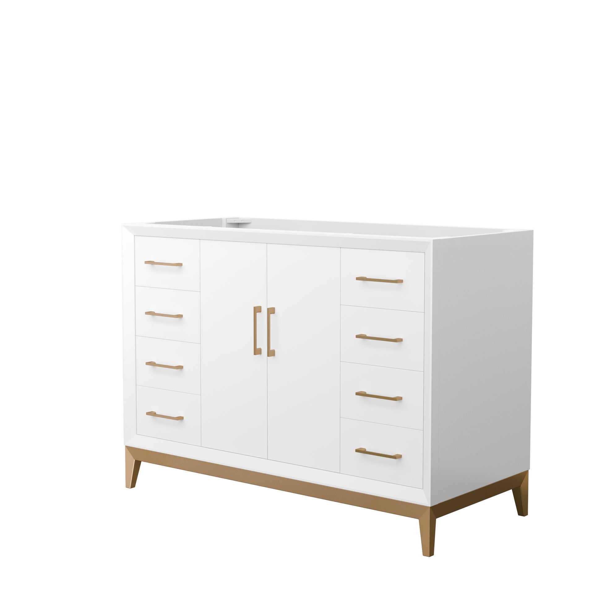 
  
  Amici Single Bathroom Vanity in White, Base-Only, Optional Trim
  
