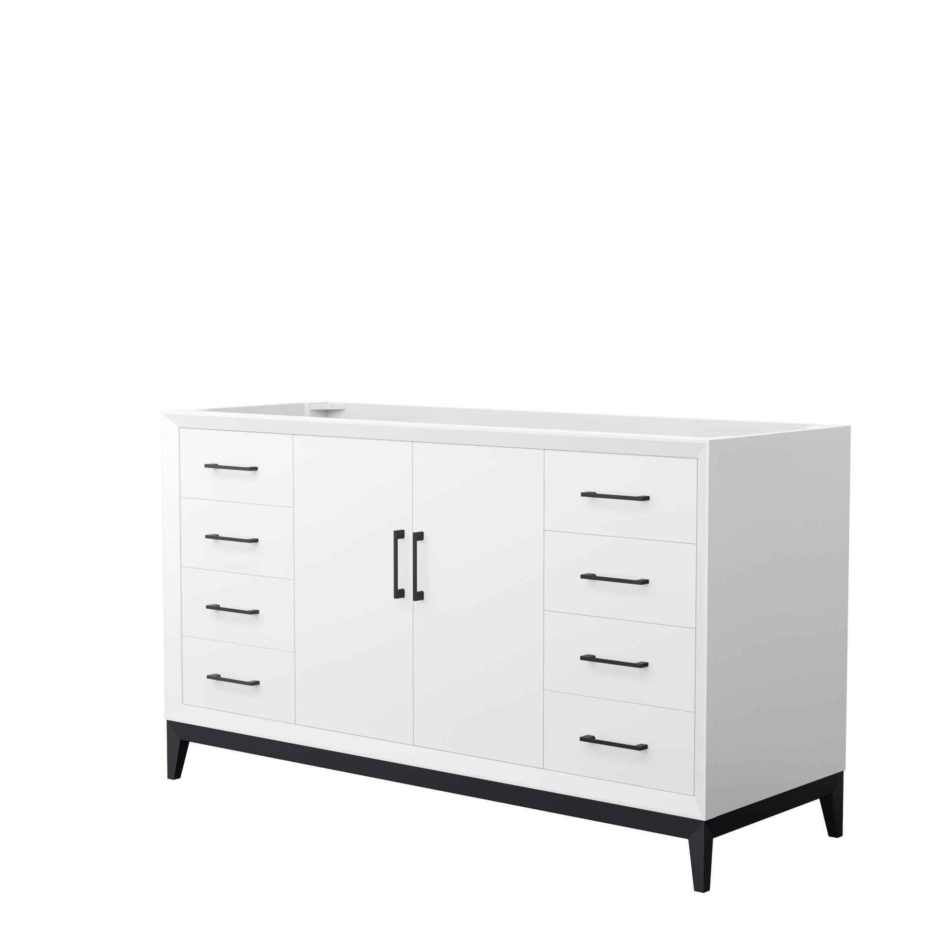 
  
  Amici Single Bathroom Vanity in White, Base-Only, Optional Trim
  
