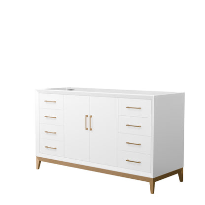 Amici Single Bathroom Vanity in White, Base-Only, Optional Trim