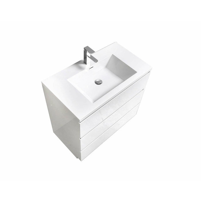 Alma Edison Single Vanity with Integrated Sink - Sea & Stone Bath