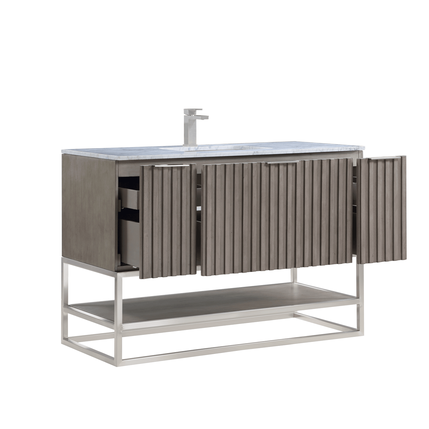 BEMMA Design Terra Single Bathroom Vanity Set in Graywash with Wh