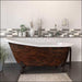 Cambridge Plumbing Cast Iron Clawfoot Bathtub 67" X 30" Faux Copper Bronze Finish on Exterior, Optional 7" Deck Mount Faucet Drillings and Oil Rubbed Bronze Feet - Sea & Stone Bath