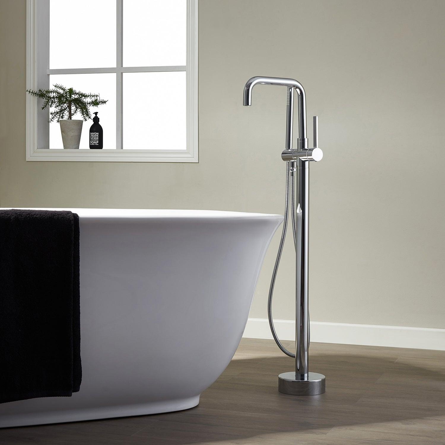 
  
  Vinnova Delara Freestanding Chrome Tub Faucet with Hand Shower
  
