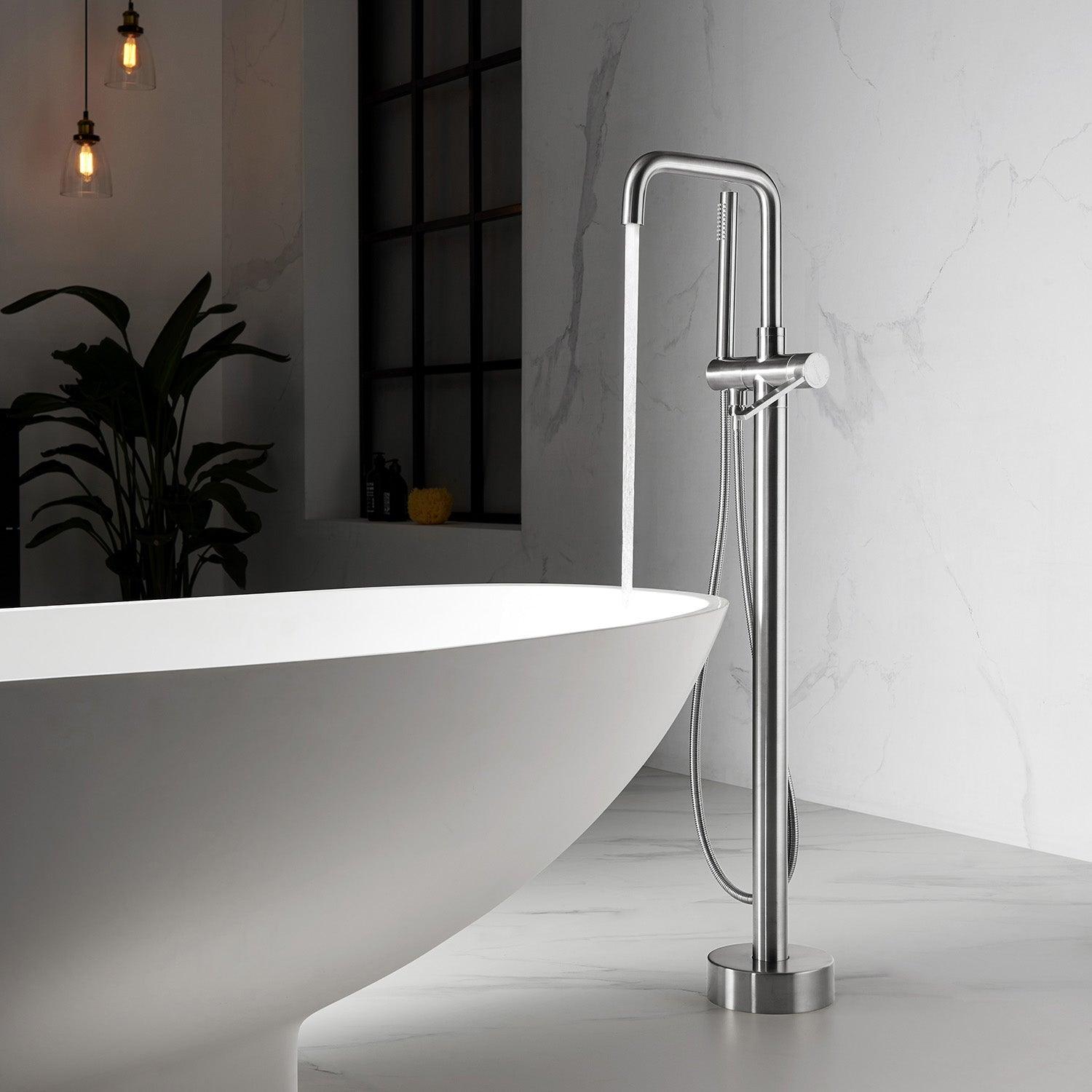
  
  Vinnova Delara Freestanding Chrome Tub Faucet with Hand Shower
  
