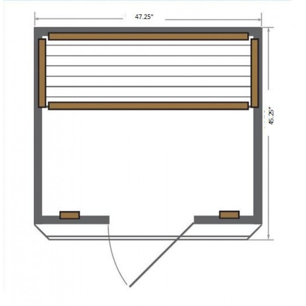 
  
  SunRay Cordova 2 Person Cedar Sauna w/Carbon Heaters/Vertical Heater Panels
  
