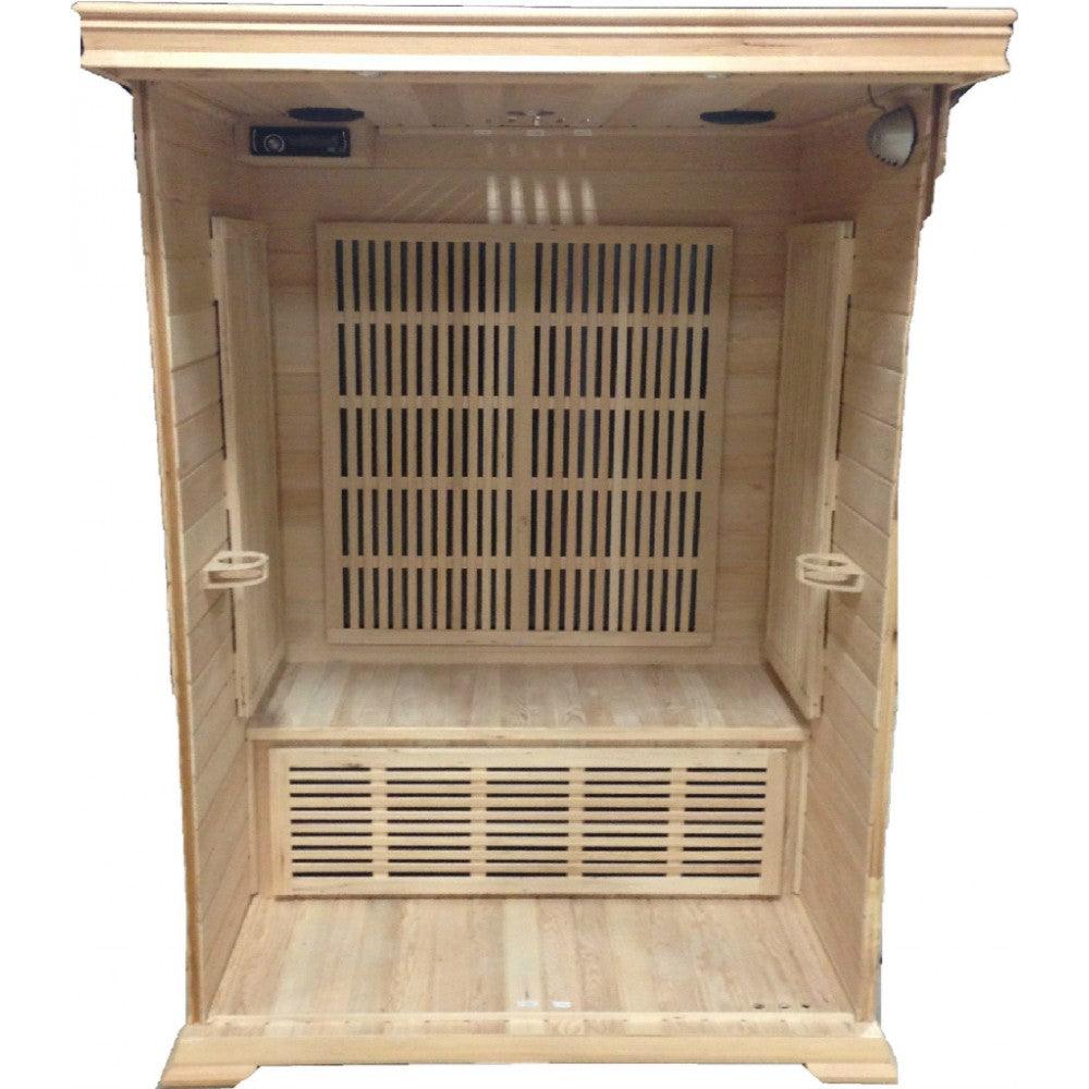 SunRay Cordova 2 Person Cedar Sauna w/Carbon Heaters/Vertical Heater Panels - Sea & Stone Bath