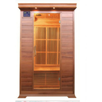 SunRay Cordova 2 Person Cedar Sauna w/Carbon Heaters/Vertical Heater Panels - Sea & Stone Bath