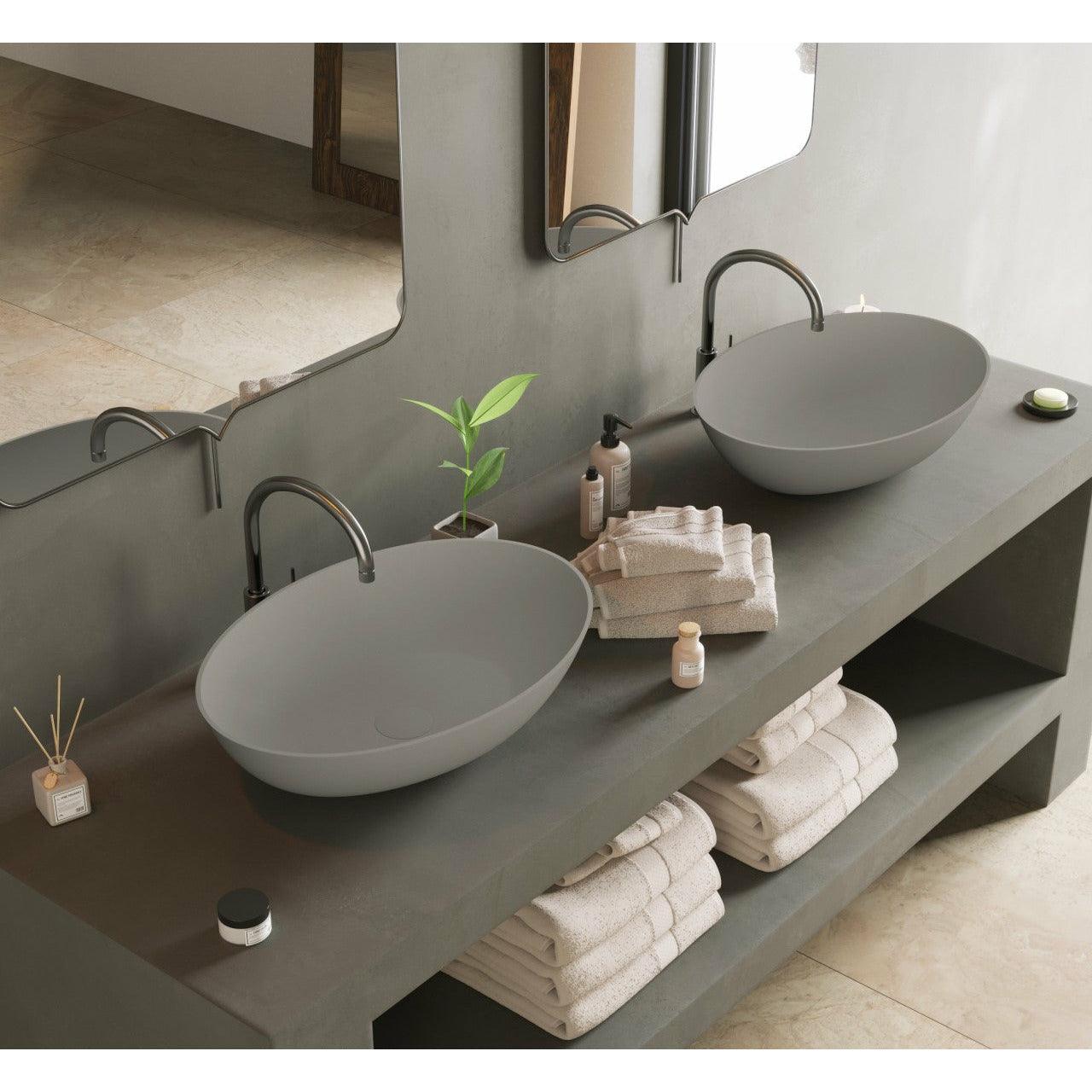 Ideavit Solidthin-OV/LG Freestanding Washbasin - Sea & Stone Bath