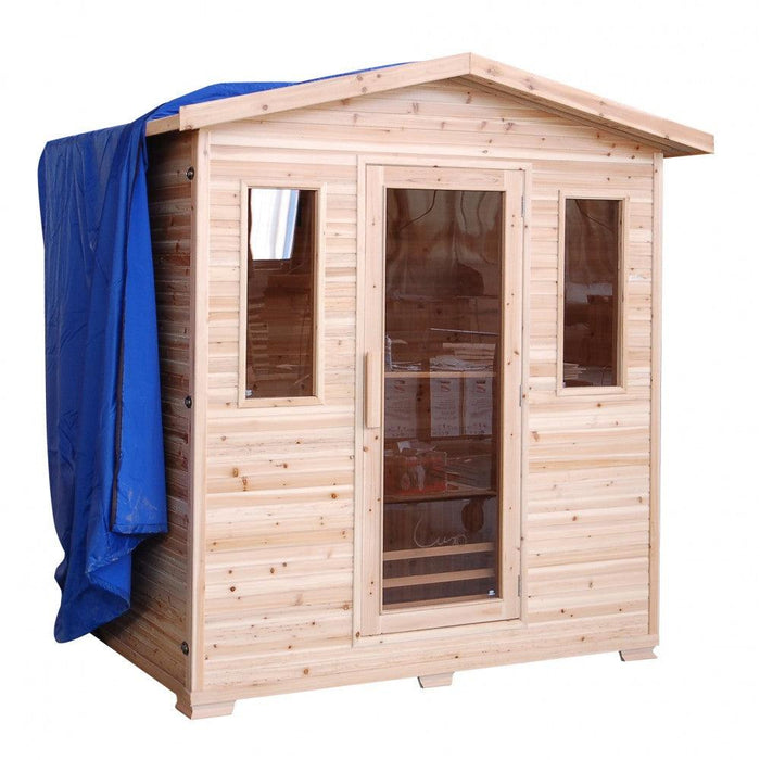 SunRay Grandby 3 Person Outdoor Sauna w/ Ceramic Heater - Sea & Stone Bath