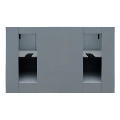 Bellaterra Plantation 55" Double Vanity with Black/Gray/White Top and Rectangle Sink