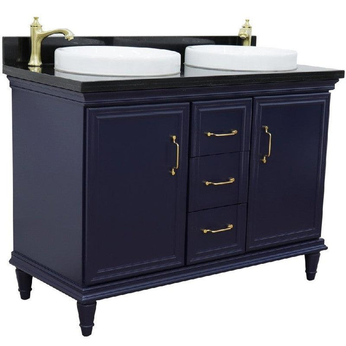 Bellaterra Forli Double Vanity with Black/Gray/White Top and Round Sink - Sea & Stone Bath