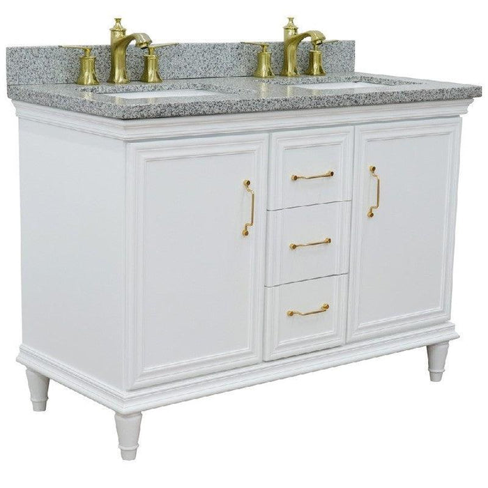 Bellaterra Forli Double Vanity with Black/Gray/White Top and Rectangle Sink - Sea & Stone Bath