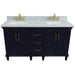Bellaterra Forli Double Vanity with Black/Gray/White Top and Rectangle Sink - Sea & Stone Bath
