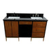 Bellaterra Imola 61" Double Sink Vanity in Walnut and Black finish and Black/Gray/White Top and Rectangle Sink - Sea & Stone Bath