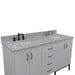 Bellaterra Tivoli 61" Double Sink Vanity in White finish with Black/Gray/White Top and Oval Sink - Sea & Stone Bath