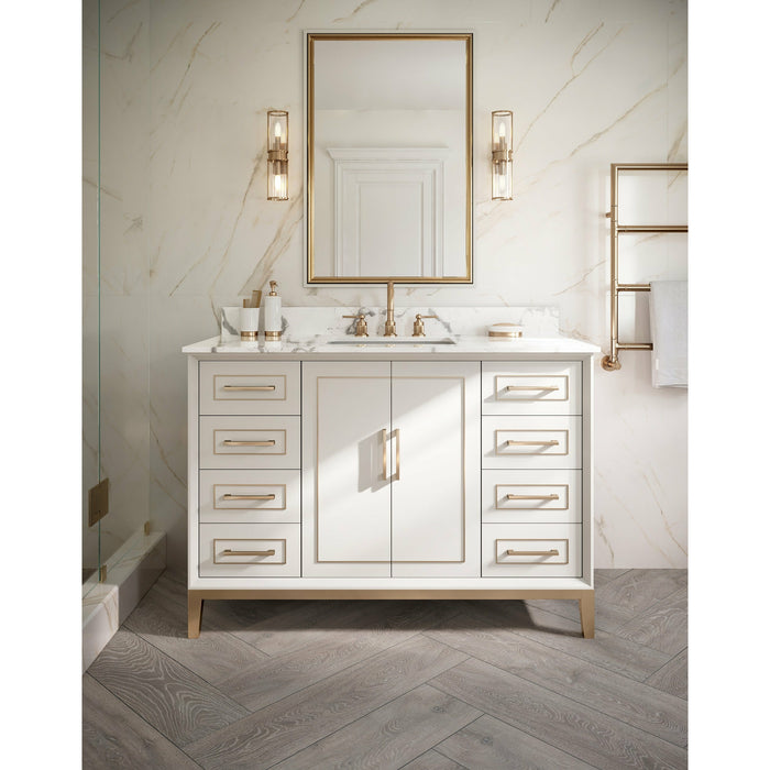 BEMMA Design Gracie Single Bathroom Vanity Set With White Quartz or Carrara Marble Top