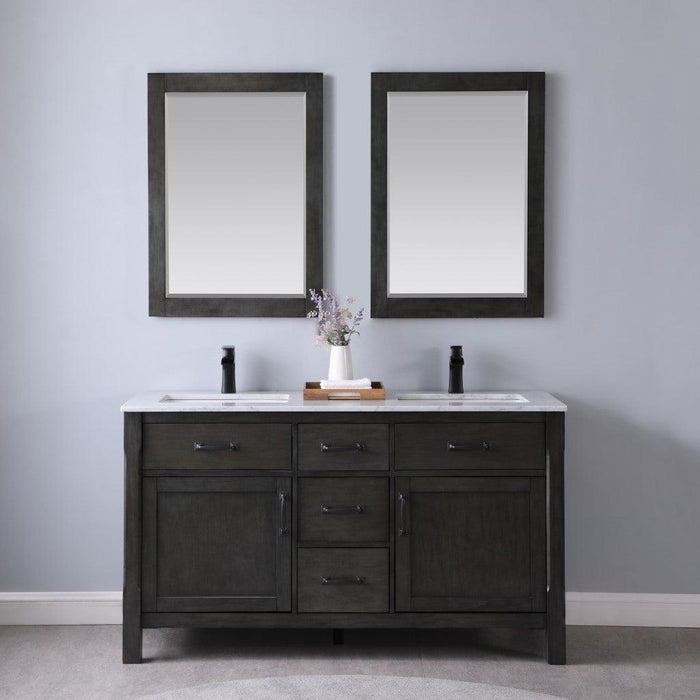 Altair Maribella Double Bathroom Vanity Set with Carrara White Marble Countertop Optional Mirror - Sea & Stone Bath