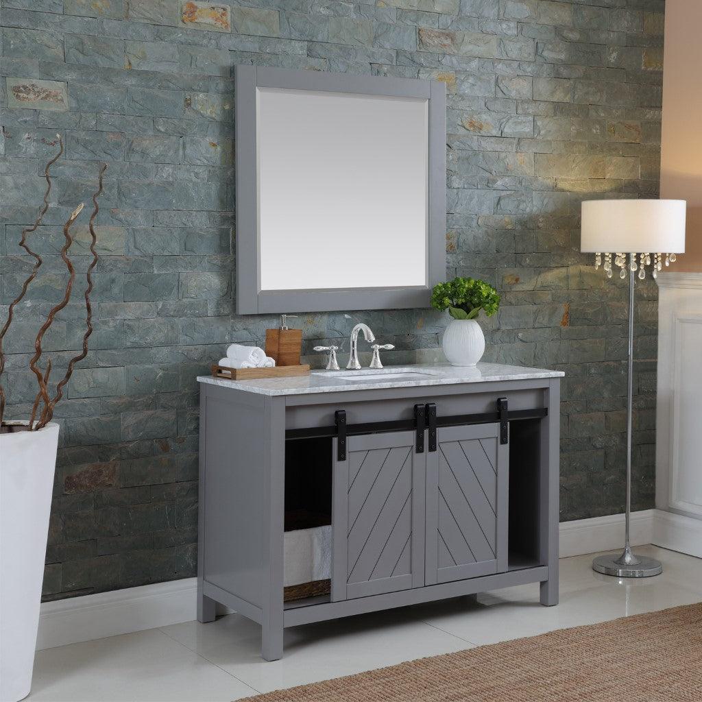 
  
  Altair Kinsley Single Bathroom Vanity Set with Carrara White Marble Countertop, Optional Mirror
  
