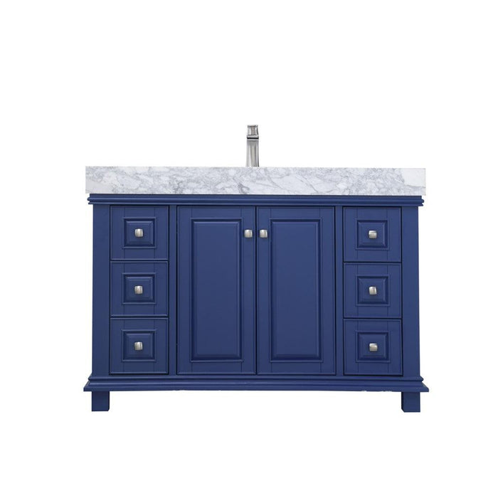Altair Jardin Single Bathroom Vanity Set with Carrara White Marble Countertop, Optional Mirror - Sea & Stone Bath