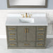 Altair Monna Single Bathroom Vanity Set with Carrara White or Concrete Grey Composite Stone Countertop, Optional Mirror - Sea & Stone Bath