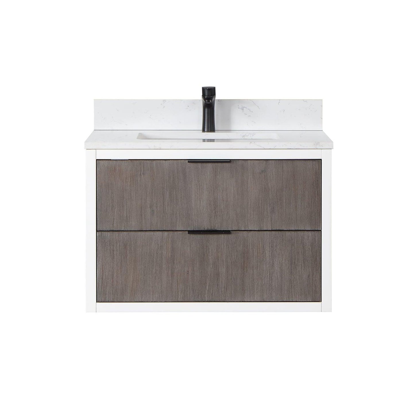 Altair Dione Single Bathroom Vanity with Aosta White Composite Stone Countertop and Optional Mirror - Sea & Stone Bath