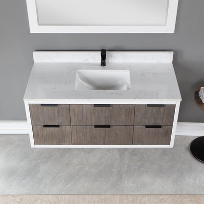 Altair Dione Single Bathroom Vanity with Aosta White Composite Stone Countertop and Optional Mirror - Sea & Stone Bath