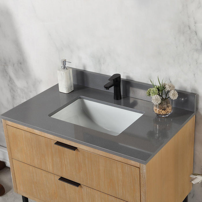 Altair Helios Single Bathroom Vanity with Composite Stone Countertop and Optional Mirror - Sea & Stone Bath