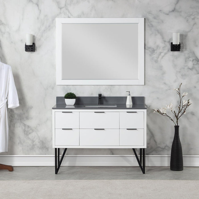 Altair Helios Single Bathroom Vanity with Composite Stone Countertop and Optional Mirror - Sea & Stone Bath