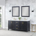 Altair Weiser Double Bathroom Vanity in Black Oak with Aosta White Composite Stone Countertop and Optional Mirror - Sea & Stone Bath