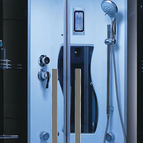 Mesa Blue Glass Steam Shower with Jetted Tub (WS-609P) - Sea & Stone Bath