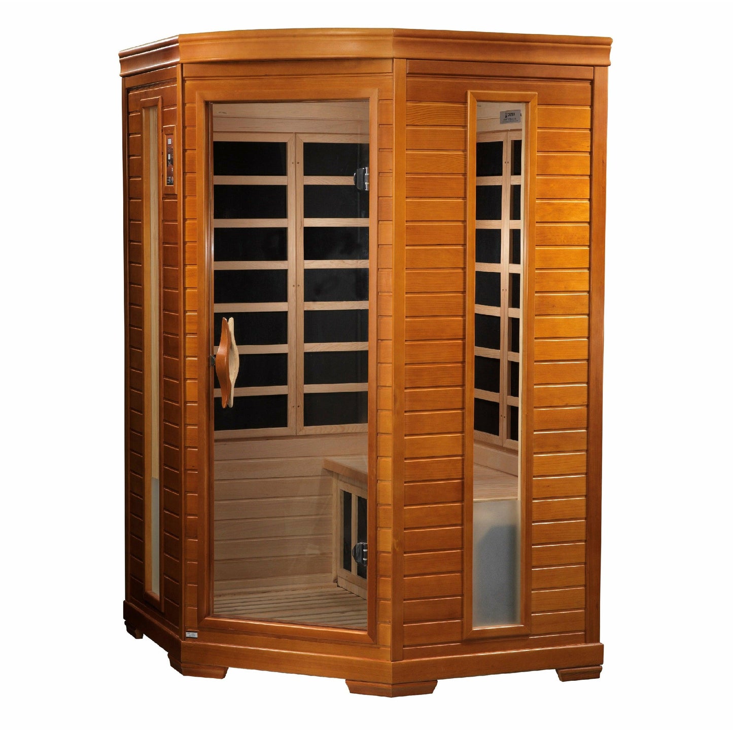 Golden Designs Dynamic Heming 2-person Corner Low EMF FAR Infrared Sauna - Sea & Stone Bath