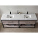 Vinnova Palma Double Vanity with White Composite Grain Stone Countertop - Sea & Stone Bath