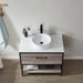 Vinnova Palma Single Vanity with Vessel Sink White and Composite Grain Stone Countertop - Sea & Stone Bath