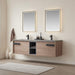 Vinnova Carcastillo Double Sink Bath Vanity in North American Oak with Grey Sintered Stone Top and Optional Mirror - Sea & Stone Bath