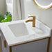 Vinnova Granada Single Vanity with White Composite Grain Stone Countertop With Mirror - Sea & Stone Bath