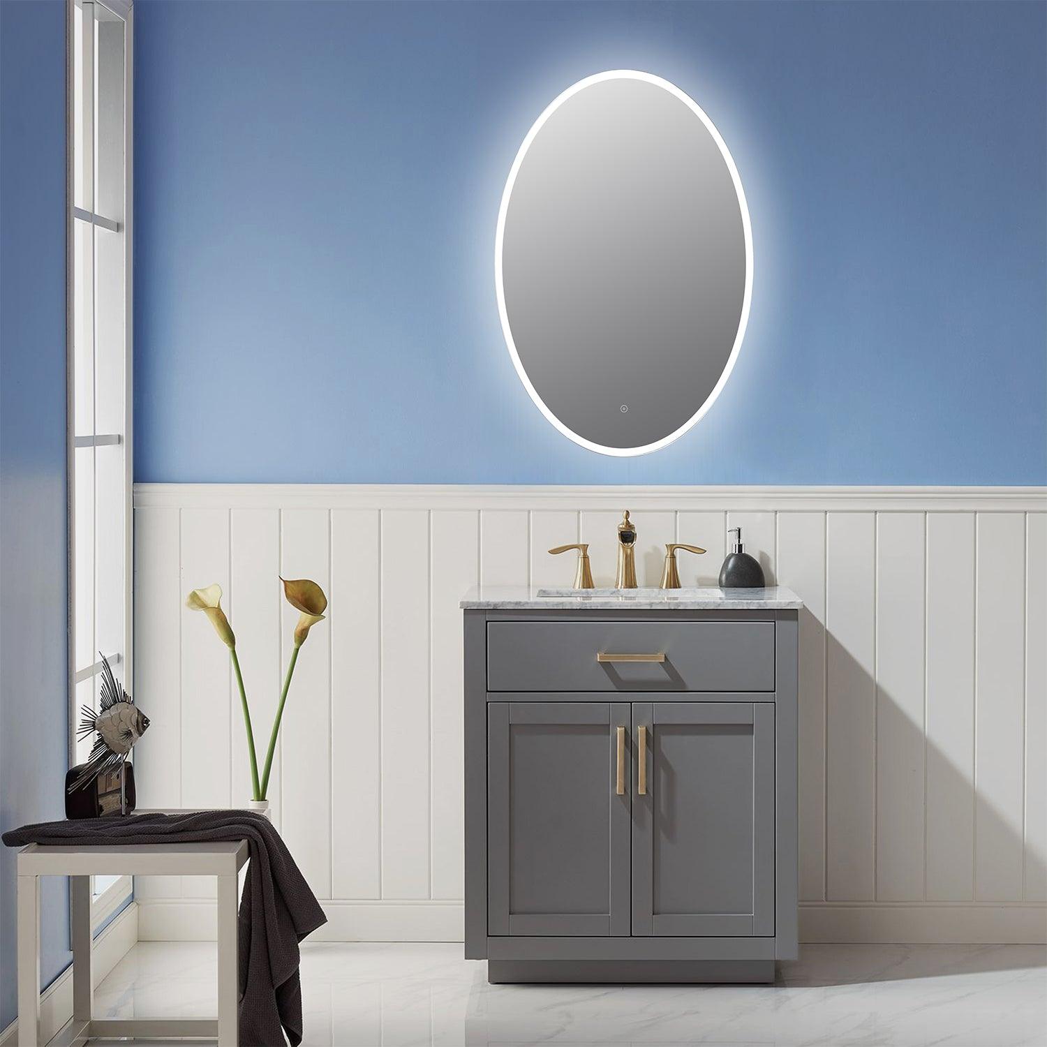
  
  Altair Matera 24" Oval Frameless Modern LED Bathroom Vanity Mirror
  
