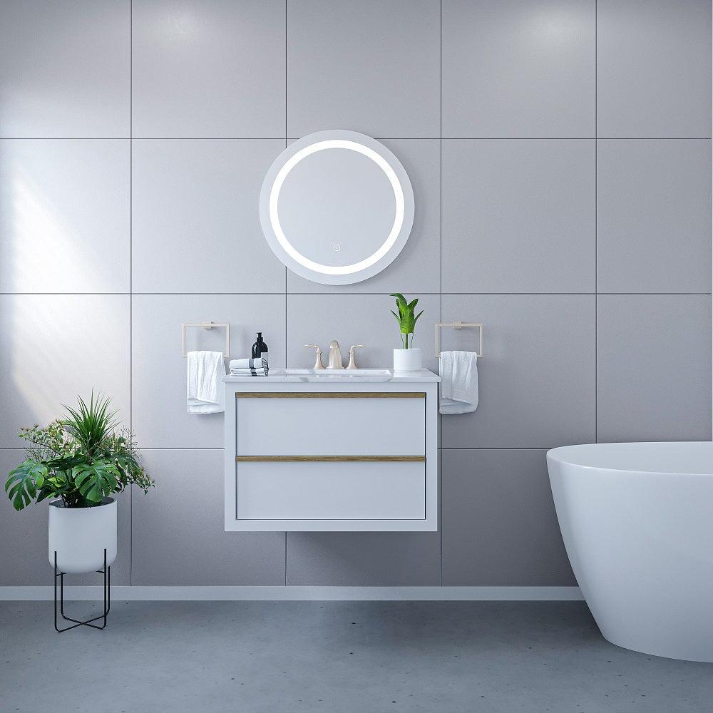 Altair Padova Round Frameless Modern LED Bathroom Vanity Mirror - Sea & Stone Bath
