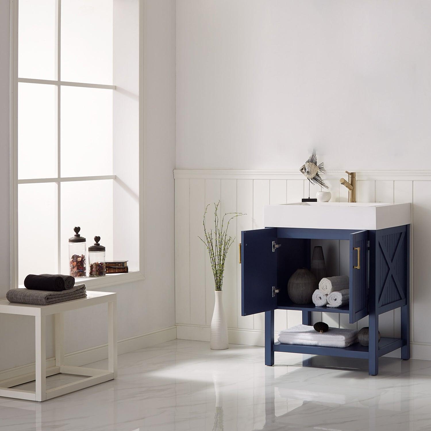 Vinnova Pavia Single Vanity with Acrylic under-mount Sink - Sea & Stone Bath
