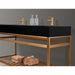 Altair Nauders Double Stainless Steel Vanity Console in Brushed Gold with Imperial Black Stone Countertop and Optional Mirror - Sea & Stone Bath