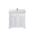 Vinnova Lorna Single Vanity with Composite Carrara White Stone Countertop, Optional Mirror - Sea & Stone Bath