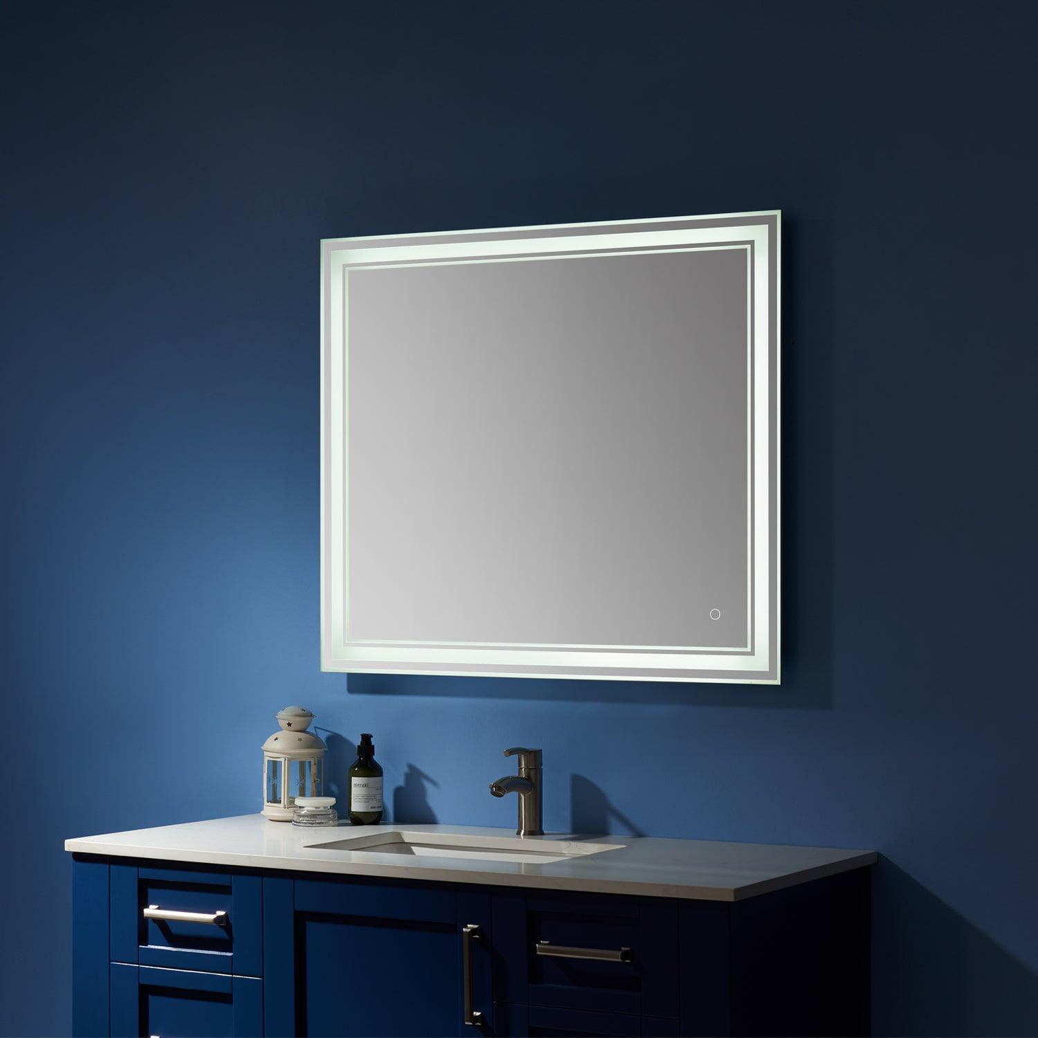 
  
  Vinnova Varese Rectangle LED Lighted Accent Bathroom/Vanity Wall Mirror
  
