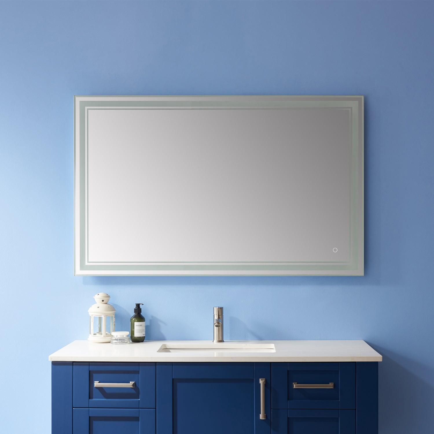 
  
  Vinnova Varese Rectangle LED Lighted Accent Bathroom/Vanity Wall Mirror
  
